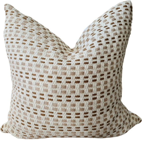 Ada Cushion 55cm Square - Woven Terracotta  | Off White | Sand