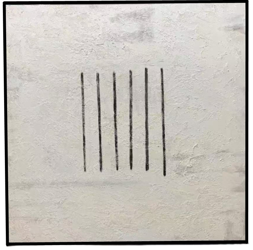 H081 Black Framed Full Hand Painted Artwork  100 cm x 100 cm