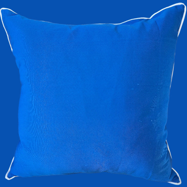 Sunlit Serenade Solution Dyed Eco-Friendly Outdoor Cushion 55cm Square - Dark Aqua | White Border