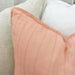 Glace Jacquard Heavy Weight Pure French Linen Cushion 50cmx50cm - Feather Filled -  Dolly Pink