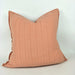 Glace Jacquard Heavy Weight Pure French Linen Cushion 50cmx50cm - Feather Filled -  Dolly Pink