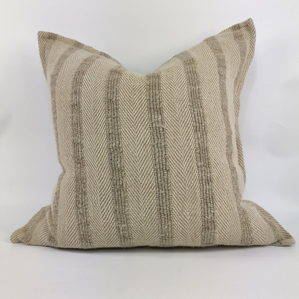 Prato Hand Loomed Rustic Linen Cushion 50cm Square Feather Filled