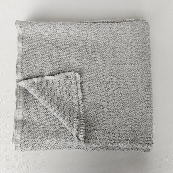 HYGGE Stonewashed Cotton Waffle Throw - Grey