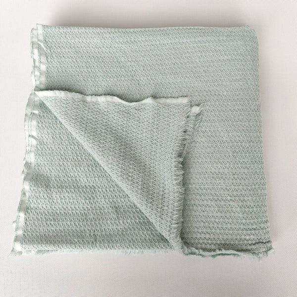 HYGGE Stonewashed Cotton Waffle Throw - Mint