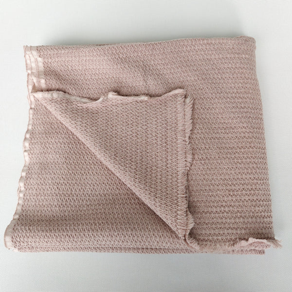 HYGGE Stonewashed Cotton Waffle Throw - Dusty Pink