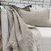 Versailles Two Tone French Linen Heavy Weight Pure Linen Throw Fringe- Warm White & Natural