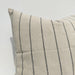Irish Striped Rustic Linen Cotton Cushion 55cm Square - Black