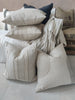 Shabby Chic Heavy Weight French Linen Cotton Cushion 55cm Square - Intertwined Natural