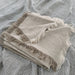 Riviera Heavy Weight Texture French Linen Fringed Edge Massive Throw Bedcover 145cm x 220cm- Oatmeal
