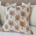 Jaipur Artisan Block Printed Heavy Weight Pure French Linen Cushion 55cm Square - Palm Tree