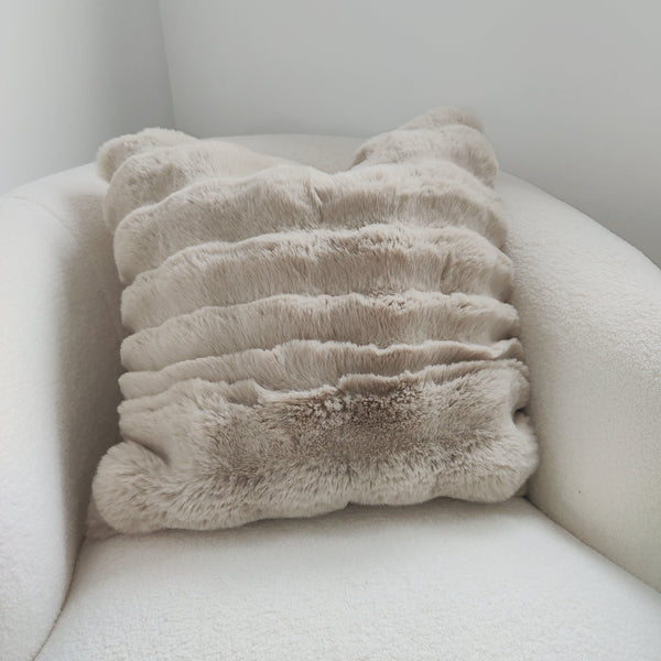 LAST ONE | Regal Faux Fur Luxurious Cosy Cushion 50cm square - Camel
