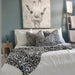 LAST TWO - Charlotte French Linen Msssive Throw Bedcover with Tassel 220cmx150cm- Black & Oatmeal