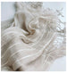 Pure French Linen Hand-woven Long Scarves - Natural White Check