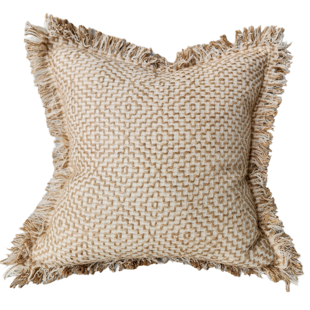 Millard Embroidery Jute Linen Cushion 55cm Square