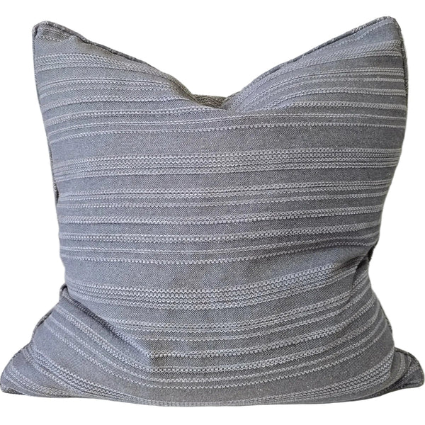 Greta Cushion 55cm Square - Stripe | Smoky Blue