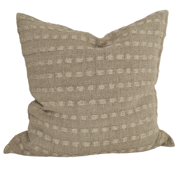 Détente Hand-loomed Rustic Texture Pure French Linen 55cm square - Natural