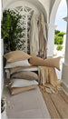 PREORDER MID AUGUST DROP | Everly Pure Linen Fringe Reversible Throw 140cm x 220cm - Khaki