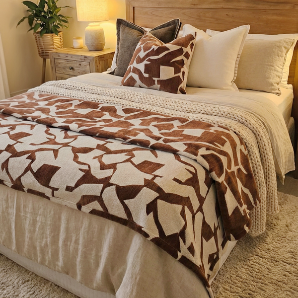 Savannah Bed Cover Massive Blanket Coverlet 135cm x 220cm - Rust