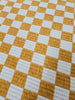 Cloud Check Chenille Bamboo Bed Cover Massive Blanket Coverlet 200cm x 230cm - Mustard/Yellow Check