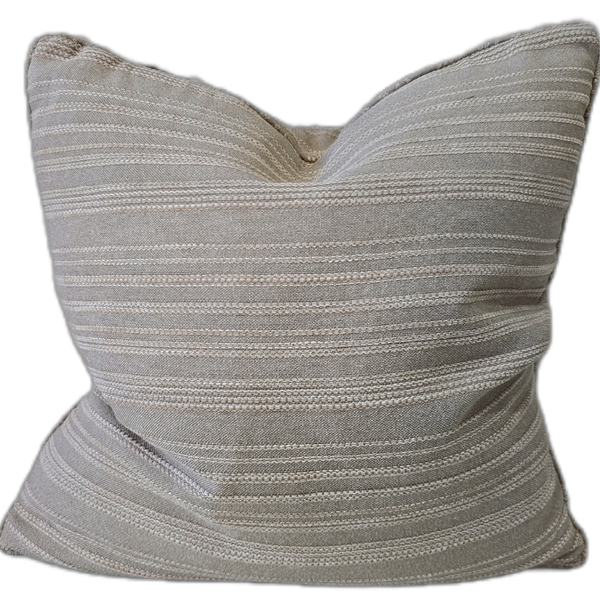 Greta Cushion 55cm Square - Stripe | Mushroom Taupe