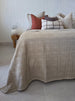 Starlight Jacquard Linen Cotton Cushion 55cm Square - Off White | Oatmeal