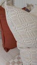 Starlight Jacquard Linen Cotton Cushion 55cm Square - Off White | Oatmeal