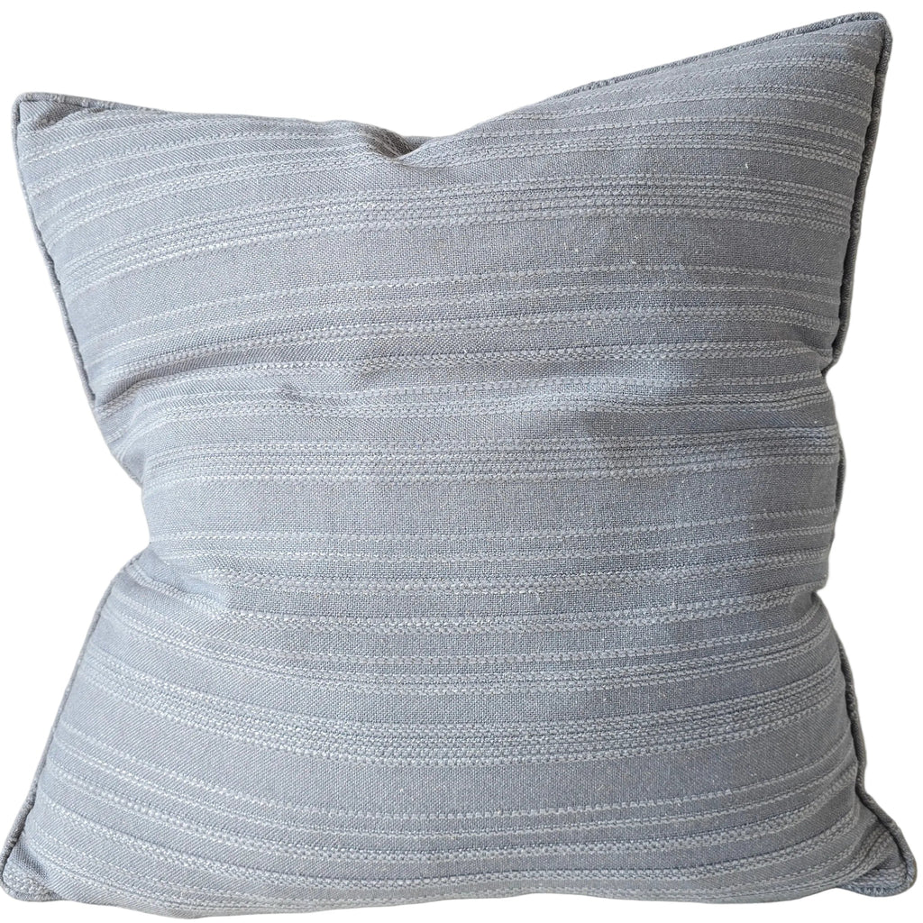 Greta Cushion 55cm Square - Stripe | Steel Blue