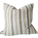 The Coastal Linen Blend Cushion 55cm Square - Cream | Warm Camel Stripe
