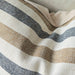 The Coastal Linen Blend Cushion 55cm Square - Cream | Navy | Tam Stripe