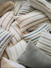 The Coastal Linen Blend Cushion 55cm Square - Cream | Sand Stripe