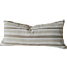 The Coastal Linen Blend Cushion 40x90cm Long Lumbar - Cream | Warm Camel Stripe