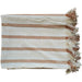 The Coastal Linen Blend Massive Throw Bedcover 150cm x 230cm - Cream | Terracotta Stripe