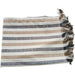 The Coastal Linen Blend Massive Throw Bedcover 150cm x 230cm - Cream | Navy | Tam Stripe
