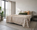 The Coastal Linen Blend Massive Throw Bedcover 150cm x 230cm - Cream | Warm Camel Stripe
