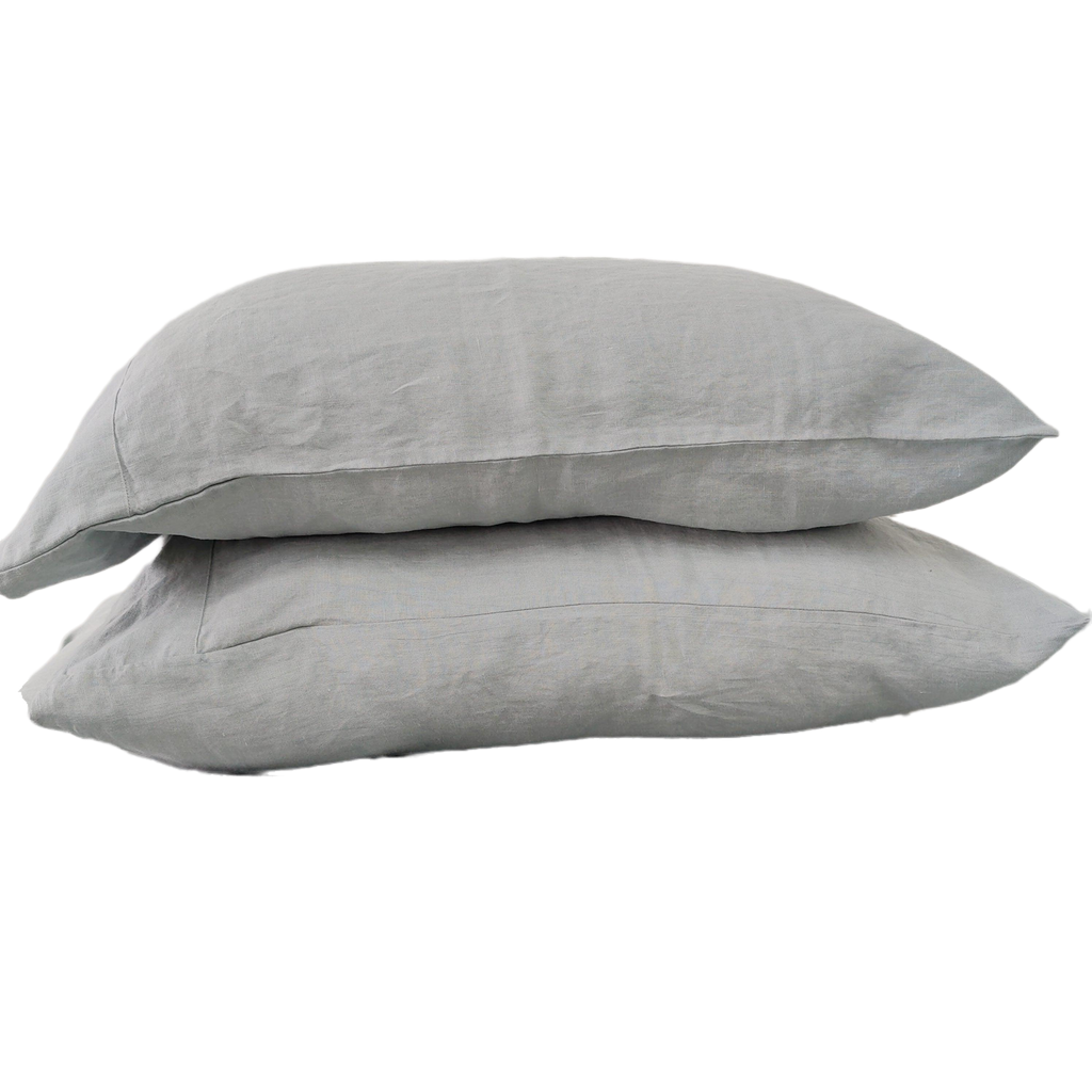 Heavy Weight Pure French Linen Pillowcase set 2pcs - Duck Egg Blue