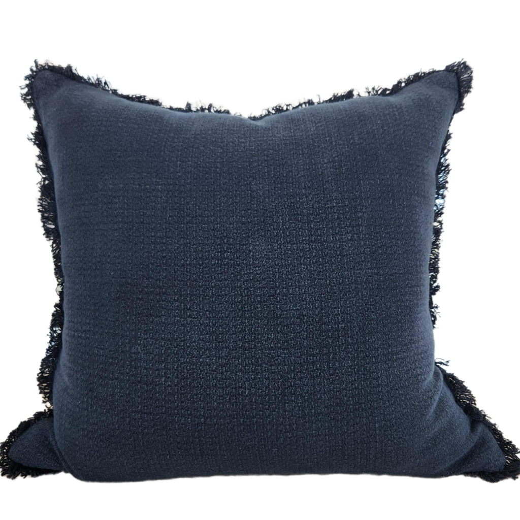 ODENSE Heavyweight Pure French Linen Cushion 55cm Square - Charcoal