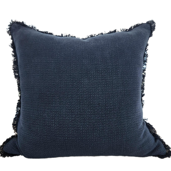 ODENSE Heavyweight Pure French Linen Cushion 55cm Square - Charcoal