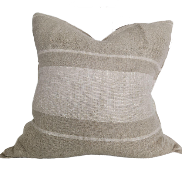 RESTOCK SOON | Détente Multi-Weave Rustic Texture Pure French Linen 55cm Square Feather Filled - Kyoto