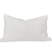 Shabby Chic Heavy Weight French Linen Cotton Cushion Feather Filled 40x60cm Lumbar - Intertwined White