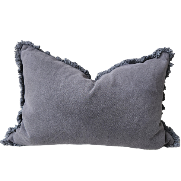 Millard Heavy Weight French Linen Cushion 40x60cm Lumbar - Champêtre Charcoal