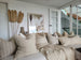 LAST ONE | Détente Multi-Weave Rustic Texture Pure French Linen 55cm Square Feather Filled - Kyoto