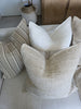 RESTOCK SOON - LIMITED STOCK LEFT | Détente Rustic Texture Pure French Linen 55cm Square Feather Filled - Charleston Striped
