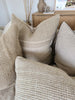 LIMITED STOCK LEFT |Détente Multi-Weave Rustic Texture Pure French Linen 40x90cm Long Lumbar Feather Filled - Kyoto
