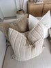 RESTOCK SOON - LIMITED STOCK LEFT | Détente Rustic Texture Pure French Linen 55cm Square Feather Filled - Charleston Striped