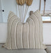 RESTOCK SOON - LIMITED STOCK LEFT | Détente Rustic Texture Pure French Linen 55cm Square Feather Filled - Charleston Striped