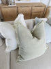 LAST ONE - Champêtre Heavy Weight French Linen Cushion 55cm Square - Sage Green