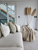 LAST ONE - Champêtre Heavy Weight French Linen Cushion 55cm Square - Sage Green