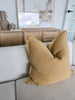 Champêtre Heavy Weight French Linen Cushion 55cm Square Feather Filled - Turmeric Yellow