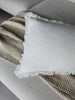 RESTOCK SOON - Champêtre Heavy Weight French Linen Cushion 55cm Square - White