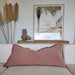 Champêtre Heavy Weight French Linen Cushion 40x90cm Lumbar Feather Filled - Rose Pink